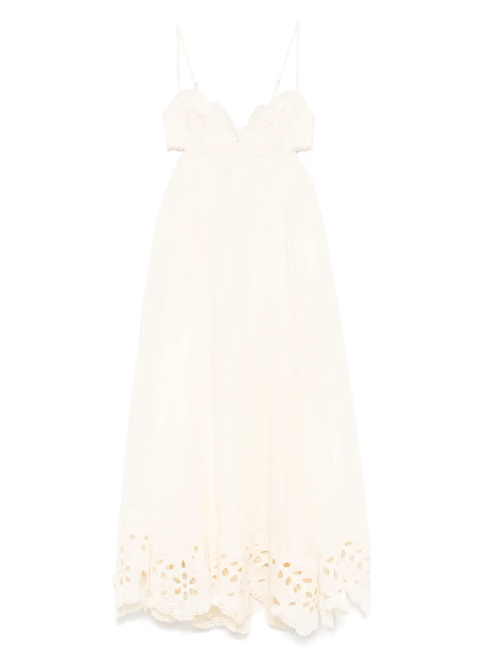 ZIMMERMANN Jurk met geborduurde bloemen Beige
