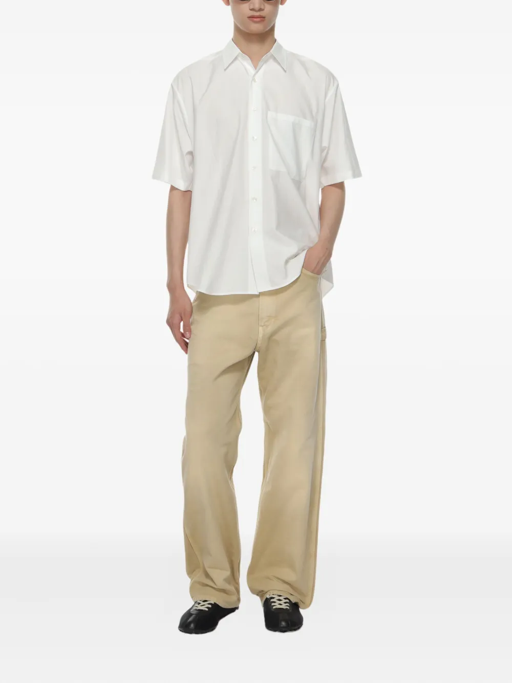 Auralee button-up short-sleeve shirt - Wit