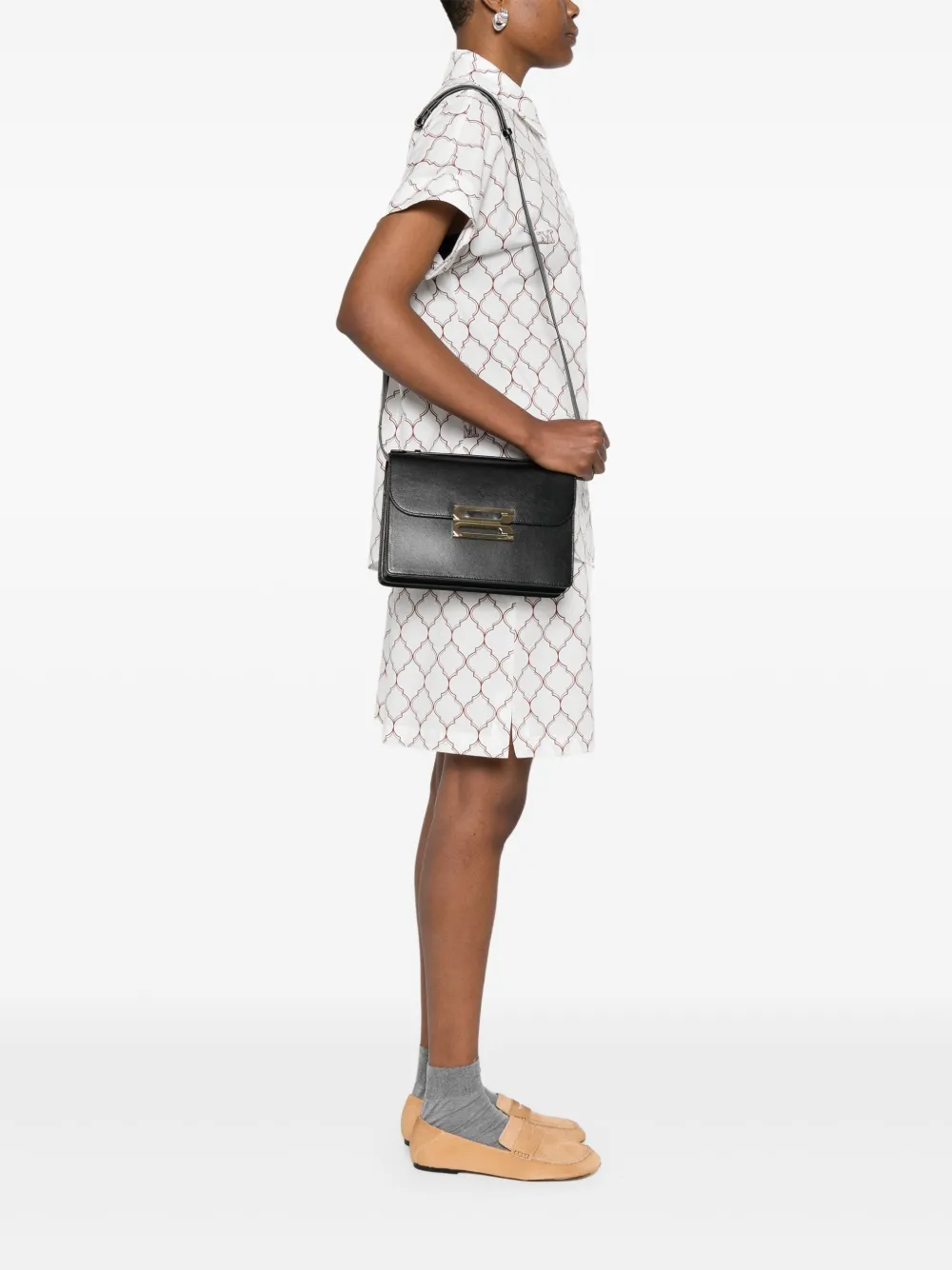 Victoria Beckham Leren crossbodytas Zwart