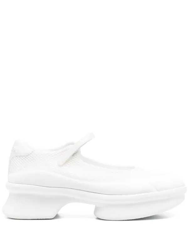 Prada Logo-detail Round-toe Sneakers in White