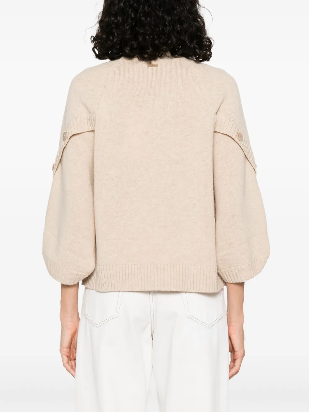 Max Mara Trui met ronde hals Beige