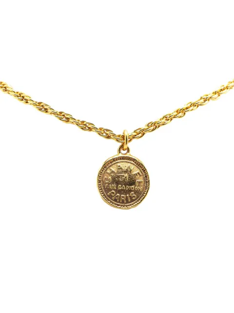 CHANEL Pre-Owned Collana placcata in oro con pendente 31 Rue Cambon 1970-1980