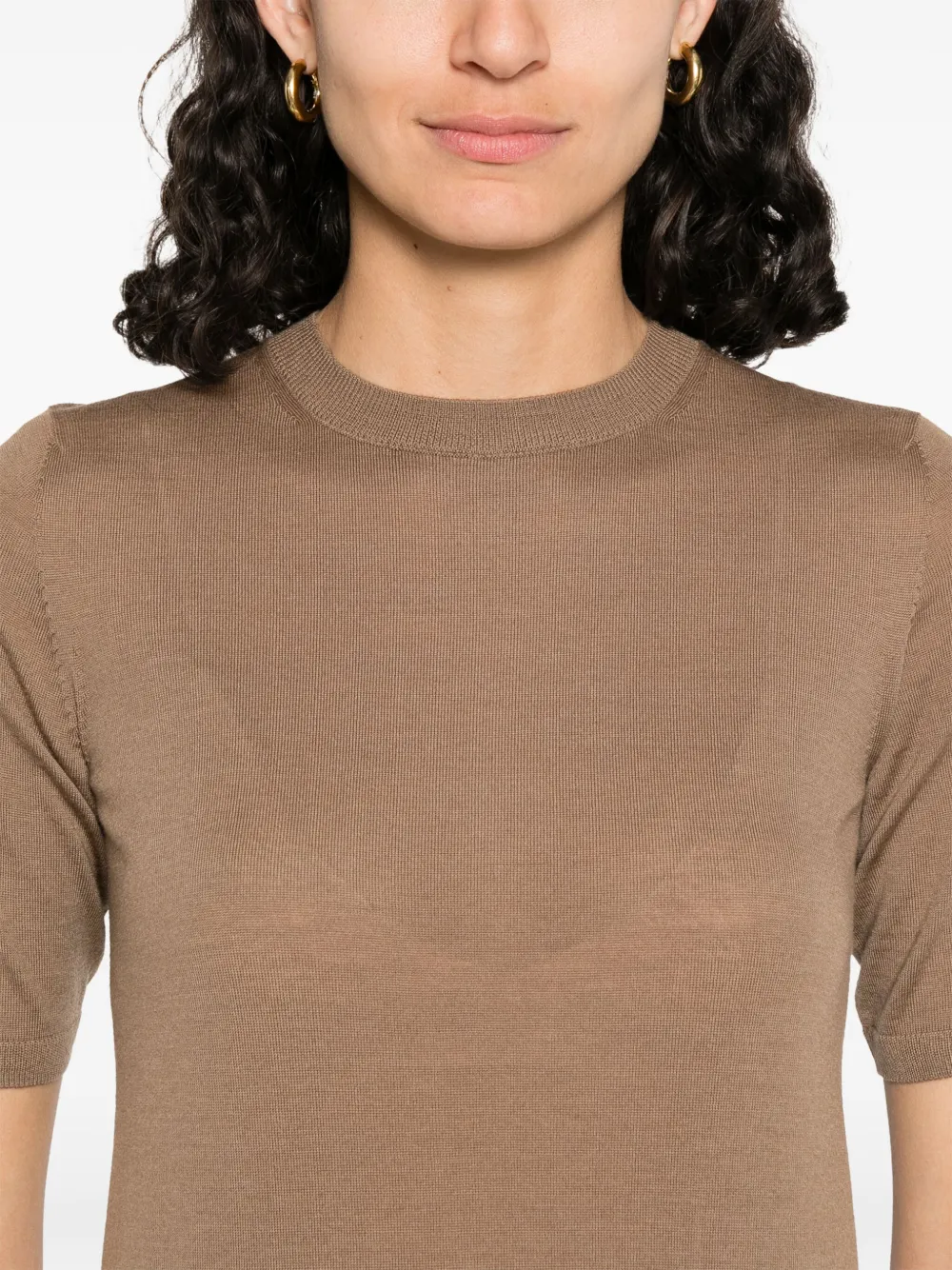 Shop Max Mara Virgin Wool T-shirt