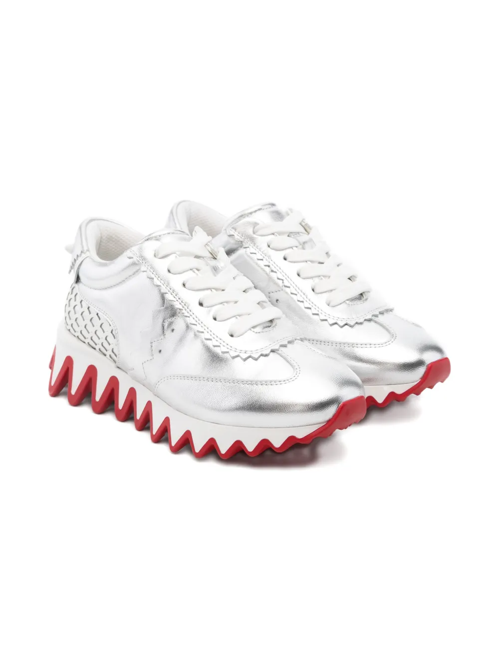 Christian Louboutin Kids panelled sneakers Zilver