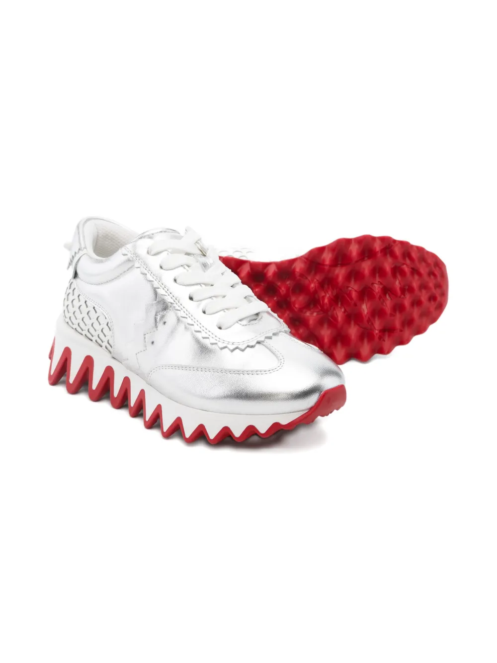 Christian Louboutin Kids panelled sneakers Zilver