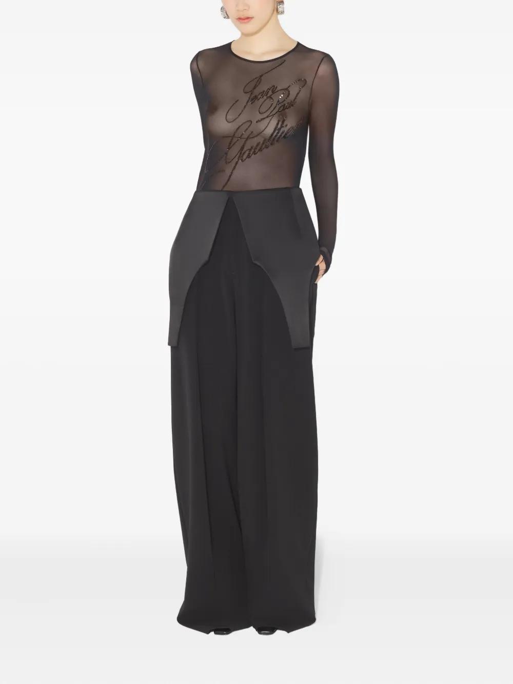 Jean Paul Gaultier Broek met vlakken - Zwart