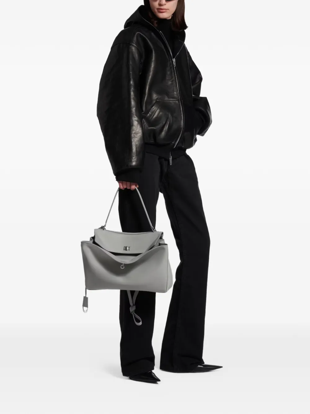 Balenciaga medium Rodeo leather tote bag - Grijs