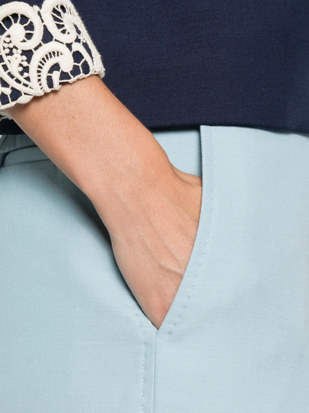 Valentino Garavani Pantalon met cuffs Blauw