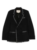 Valentino Garavani polka-dot trim double-breasted jacket - Black