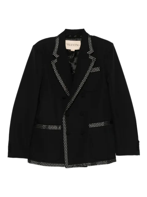 Valentino Garavani polka-dot trim double-breasted jacket