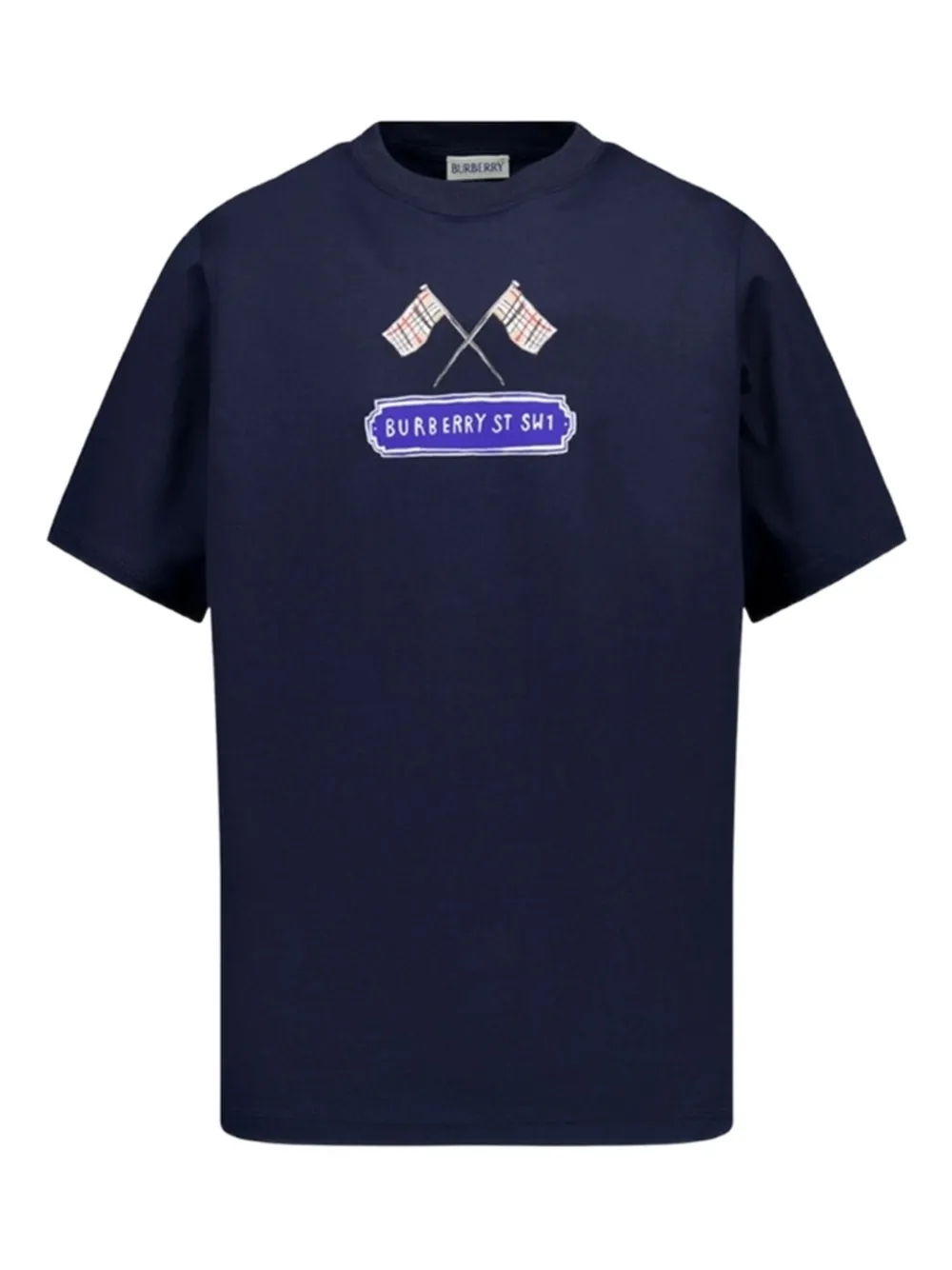Burberry Kids flag-graphic T-shirt - Blu