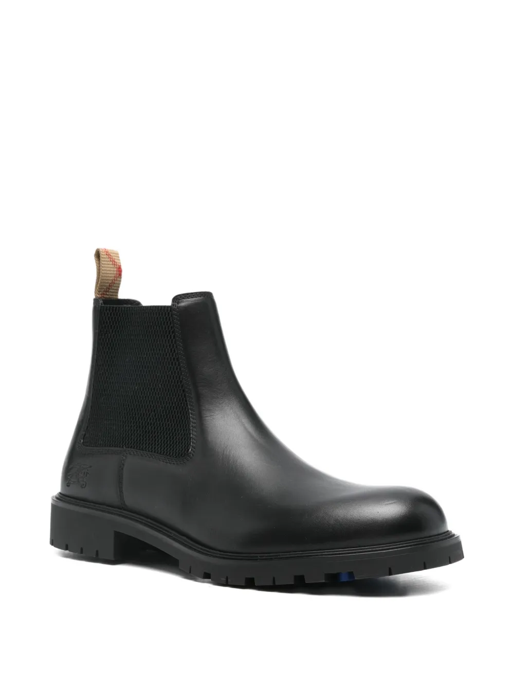 Burberry elastic-panel leather boots Zwart