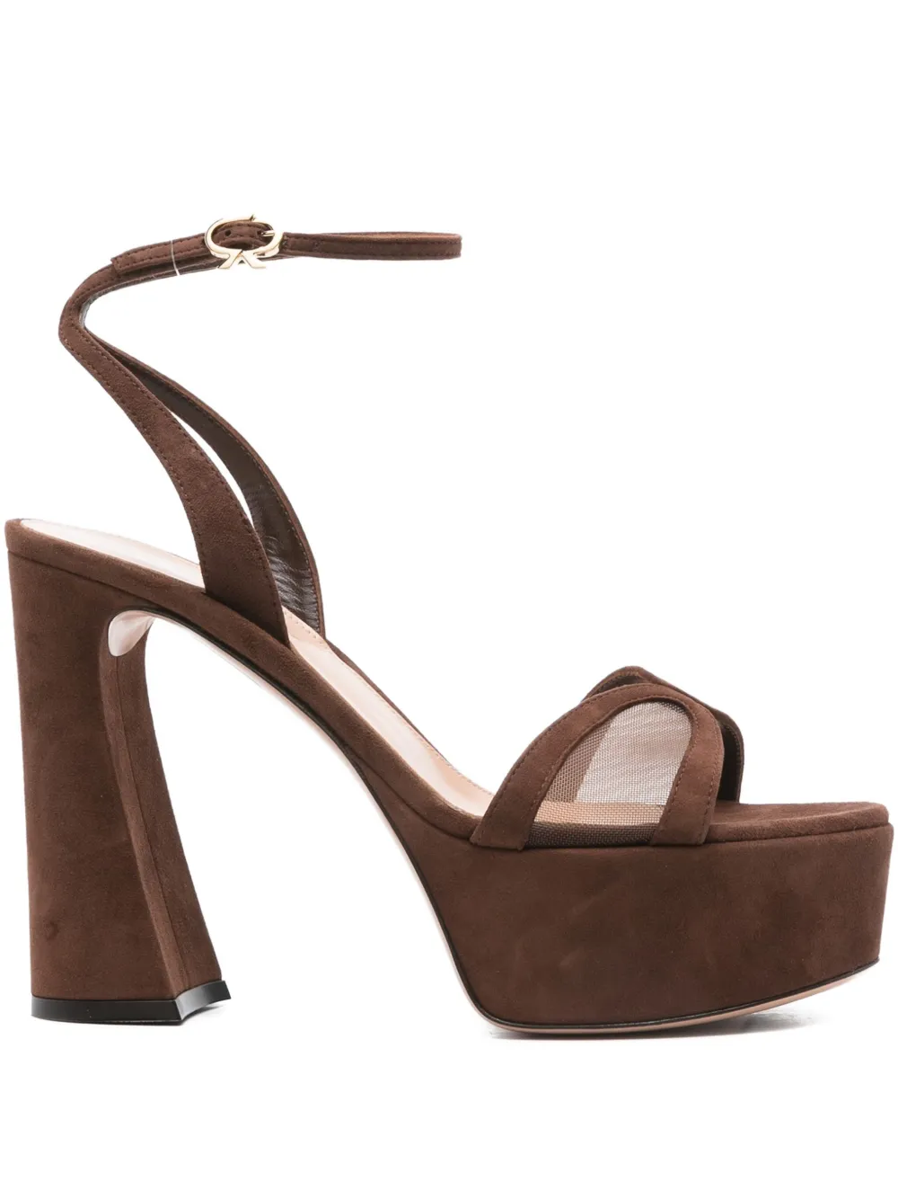 Gianvito Rossi 125mm platform ankle-strap sandals Brown