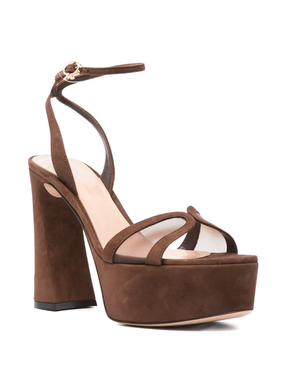 Gianvito Rossi 125mm platform ankle-strap sandals Brown