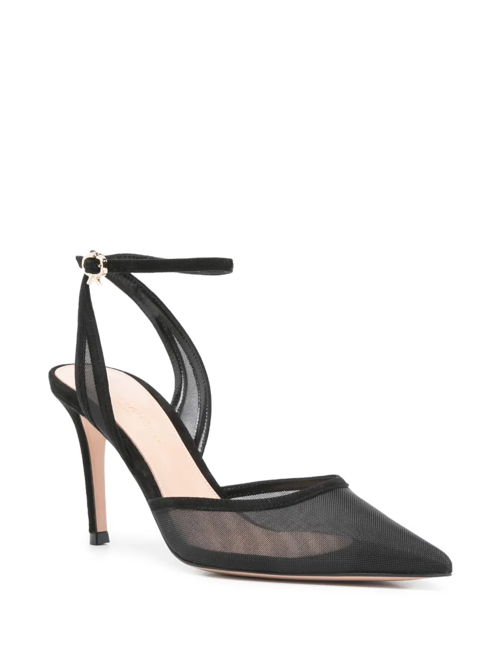 Gianvito Rossi 80mm mesh-panel pumps Zwart