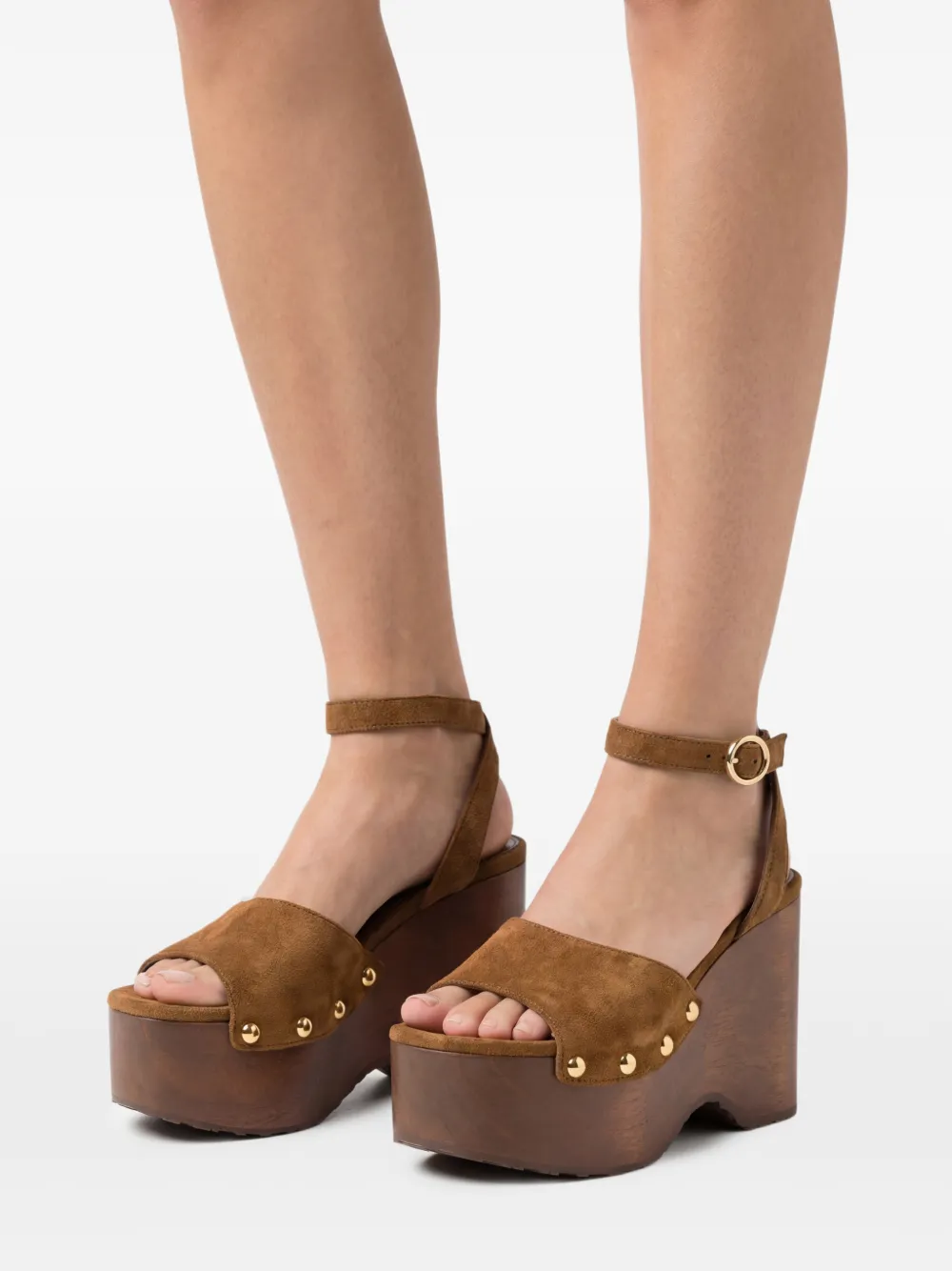 Gianvito Rossi 115 mm sandalen met sleehak Bruin