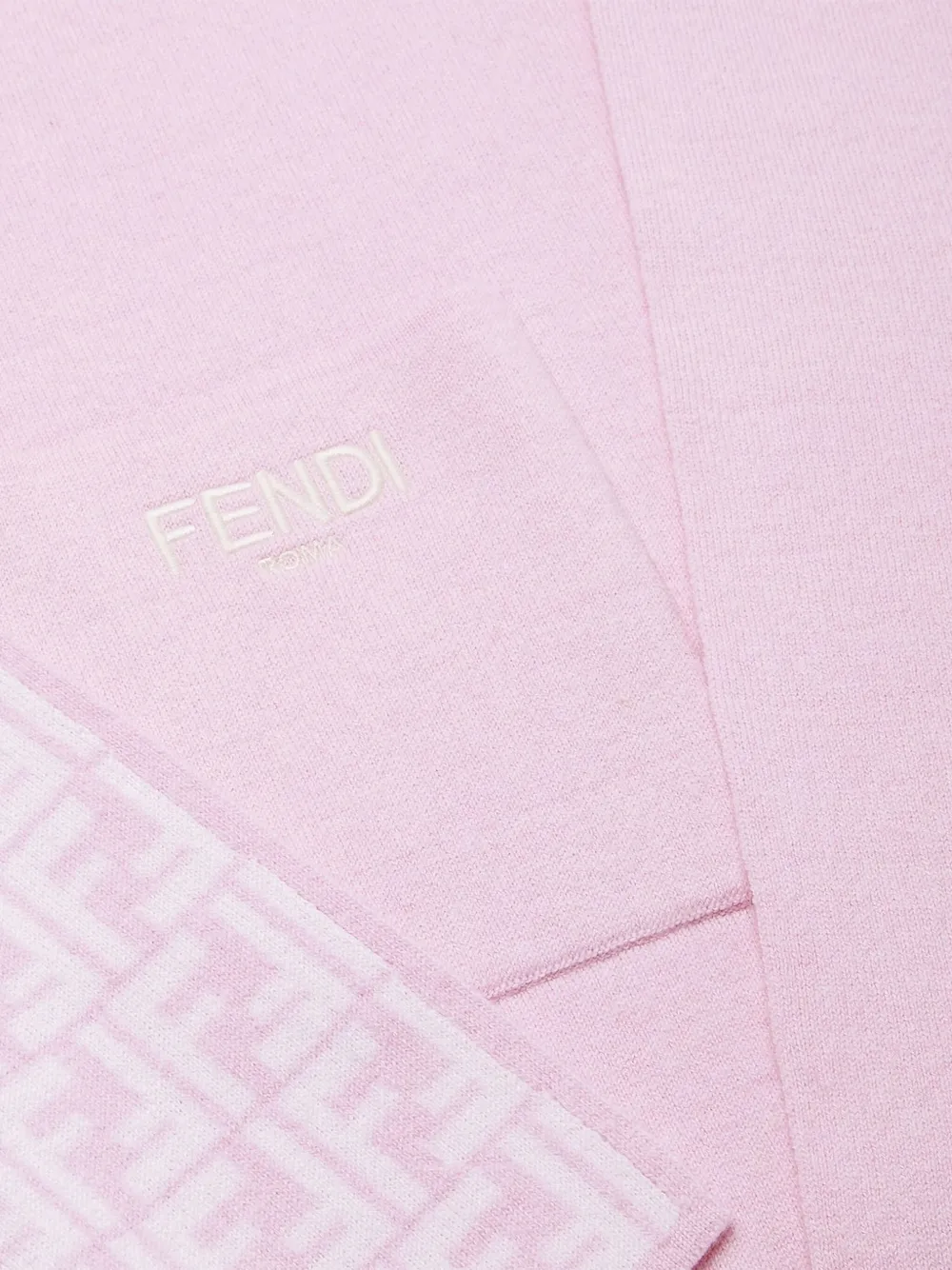 Fendi Kids Wollen cape met capuchon en FF-monogram Roze