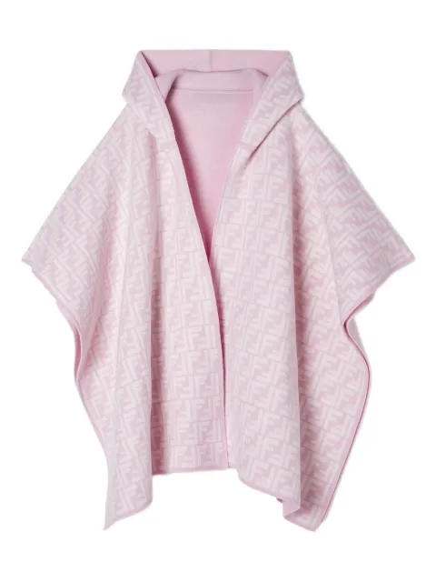 Fendi Kids hooded FF-monogram wool cape