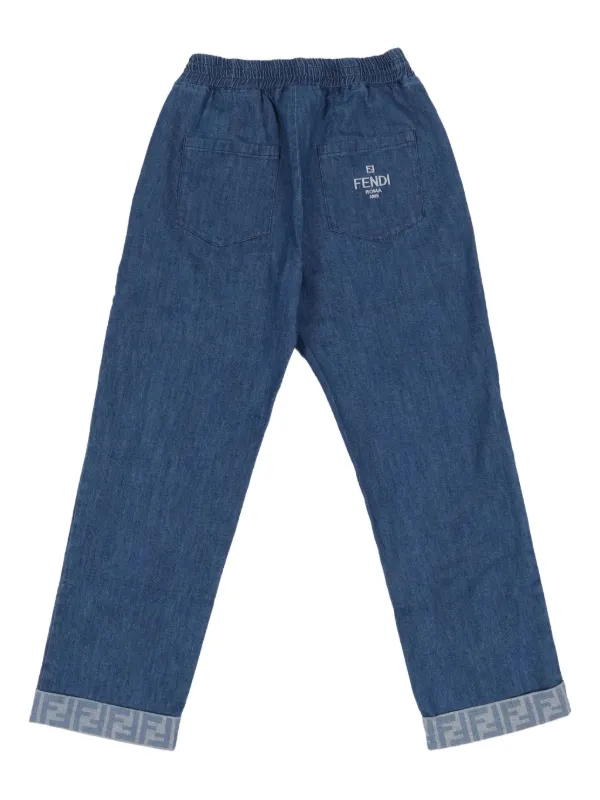 Fendi Kids ロゴ イージージーンズ | ブルー | FARFETCH JP