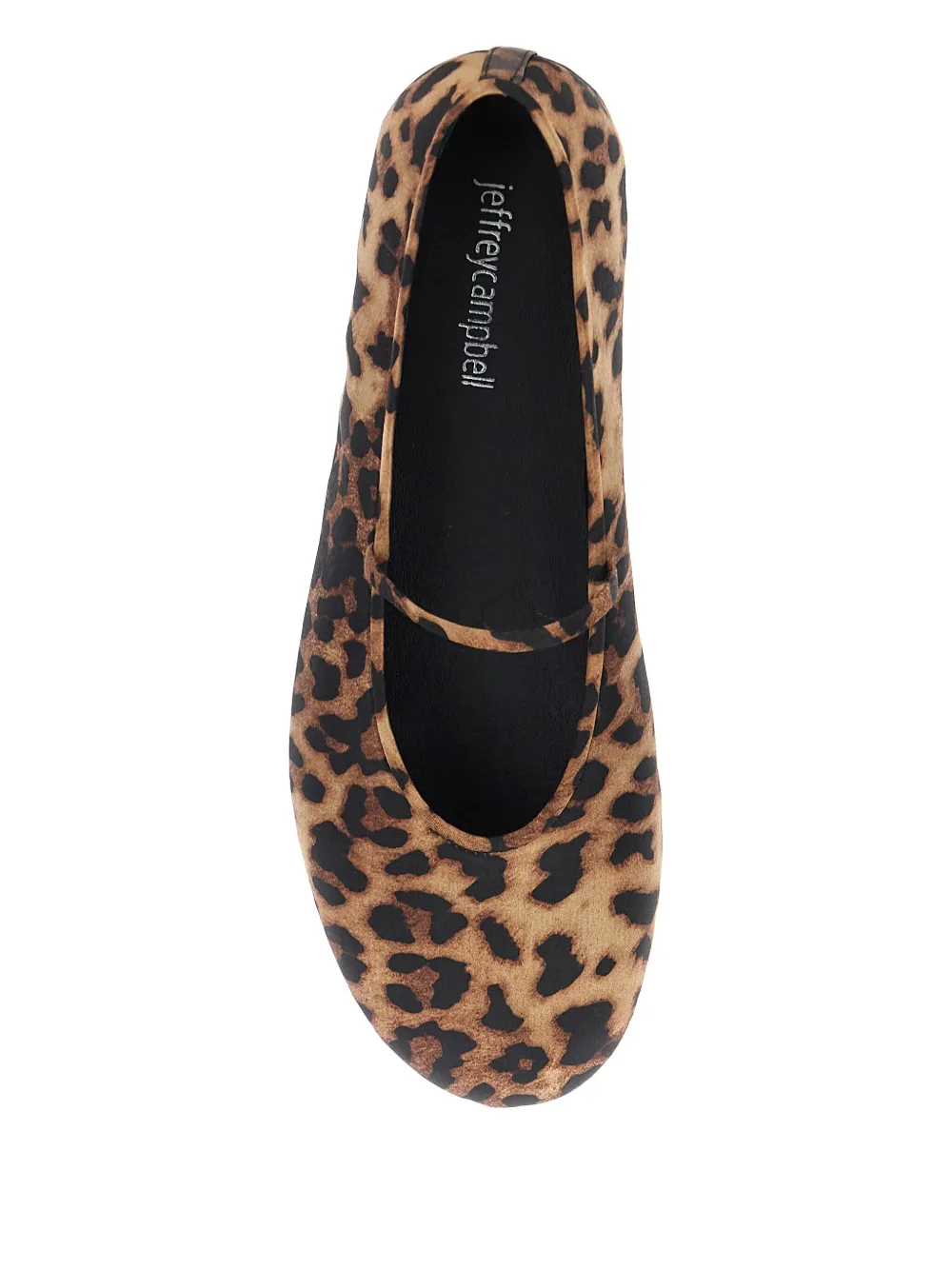 Jeffrey Campbell Dancerina Brown Ballet Shoes With Strap And Leopard Print In Tech Fabric Woman
