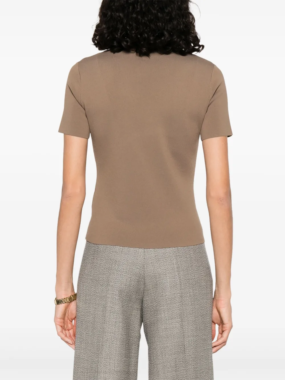 Max Mara T-shirt met ronde hals Beige