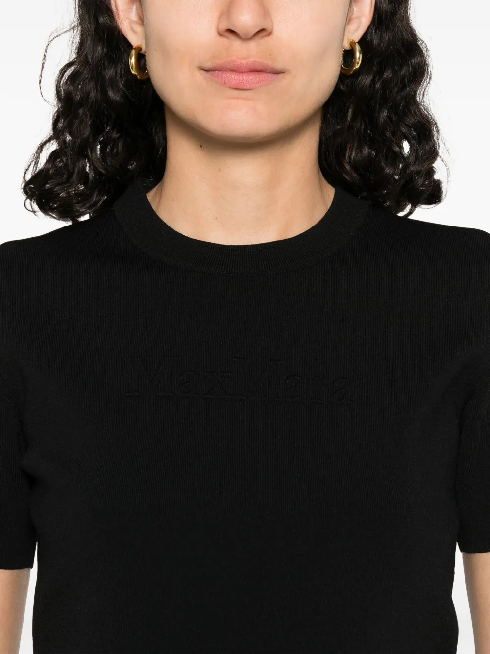 Max Mara T-shirt met ronde hals Zwart