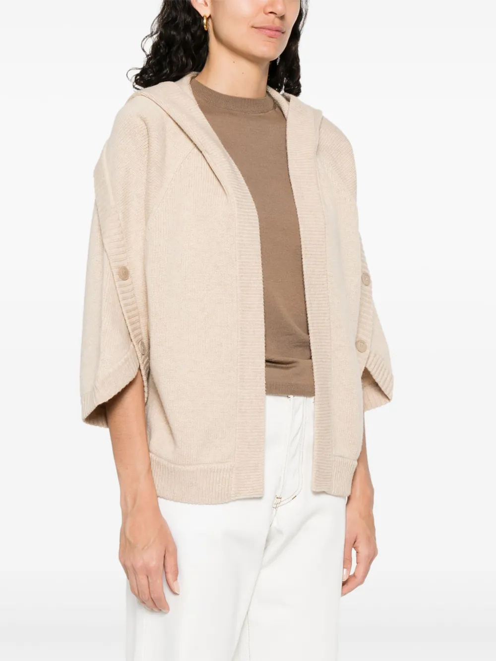 Max Mara Vest met capuchon Beige