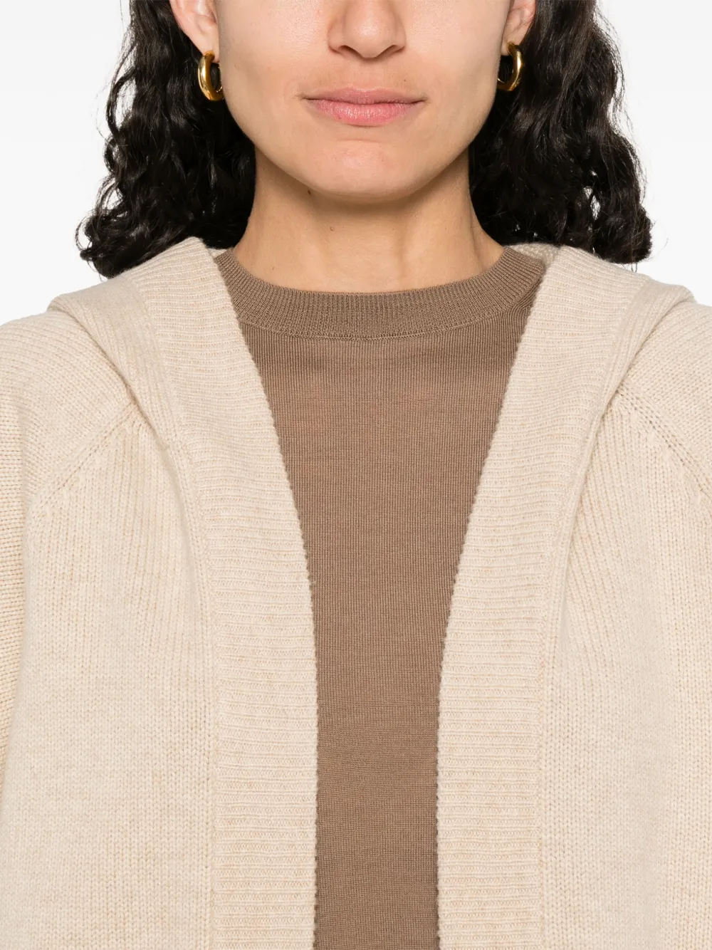 Max Mara Vest met capuchon Beige