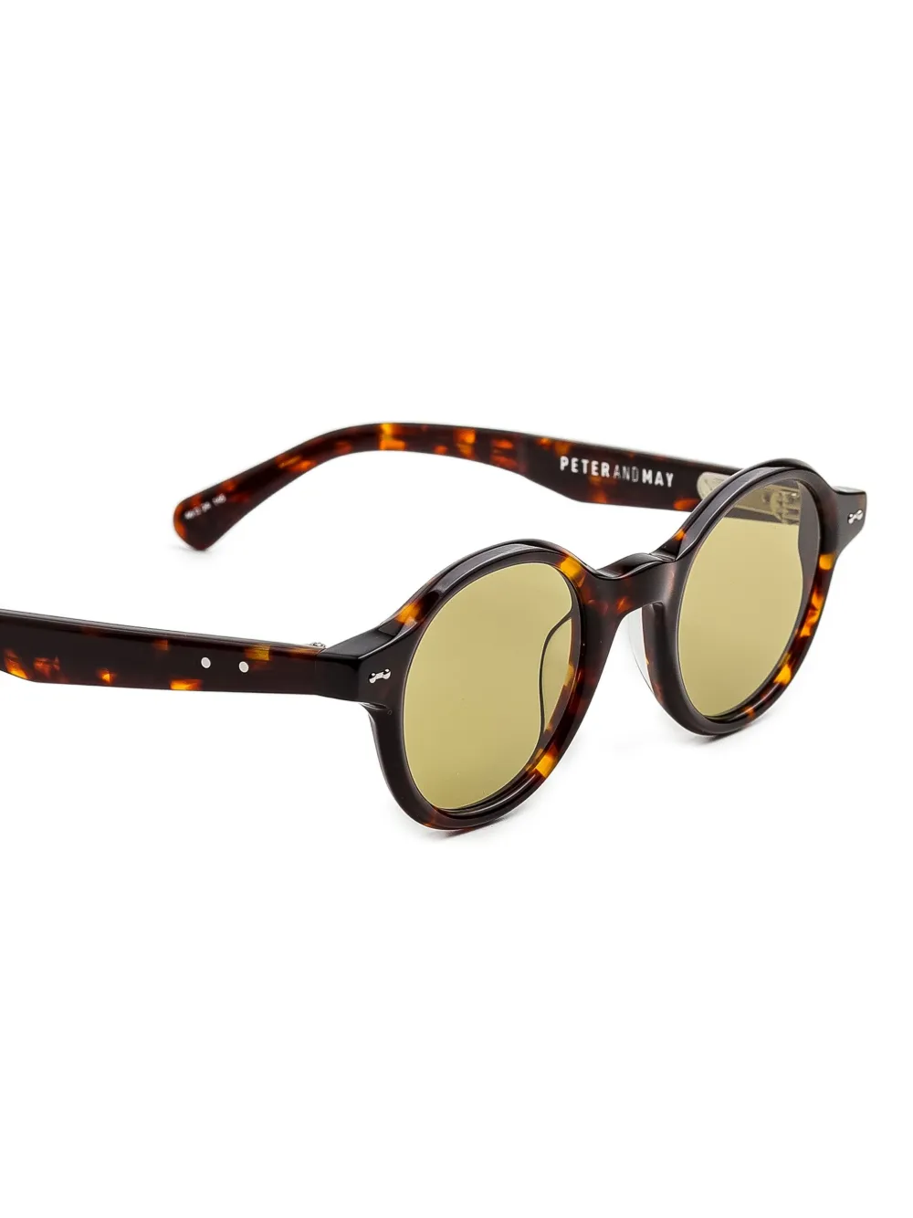 Peter & May Walk Mimosa zonnebril met rond montuur en schildpadschild-effect Bruin