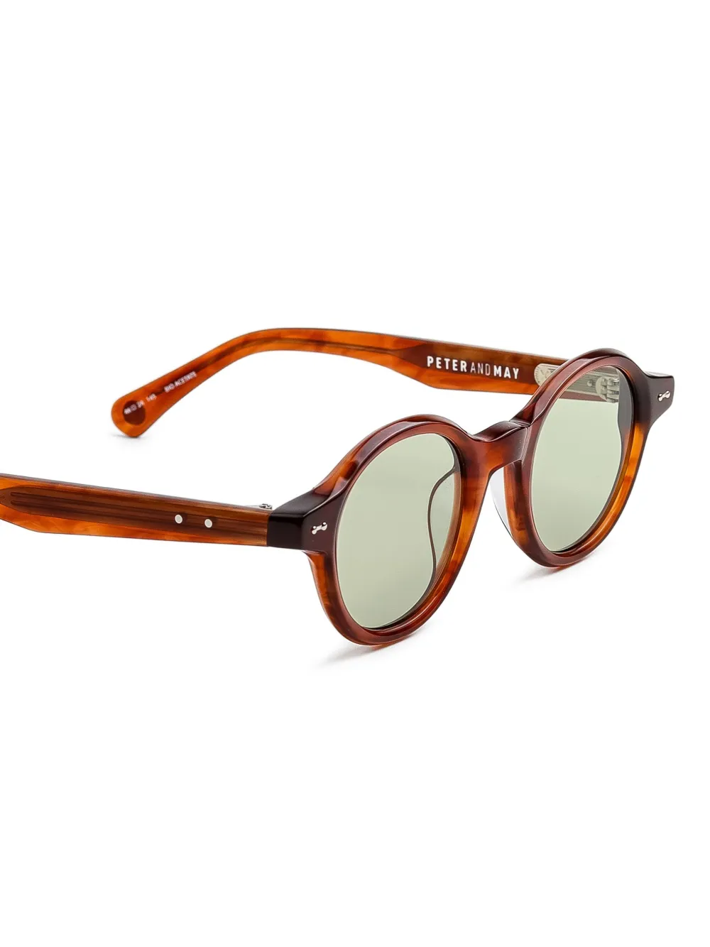 Peter & May Walk Mimosa zonnebril met rond montuur en schildpadschild-effect Bruin