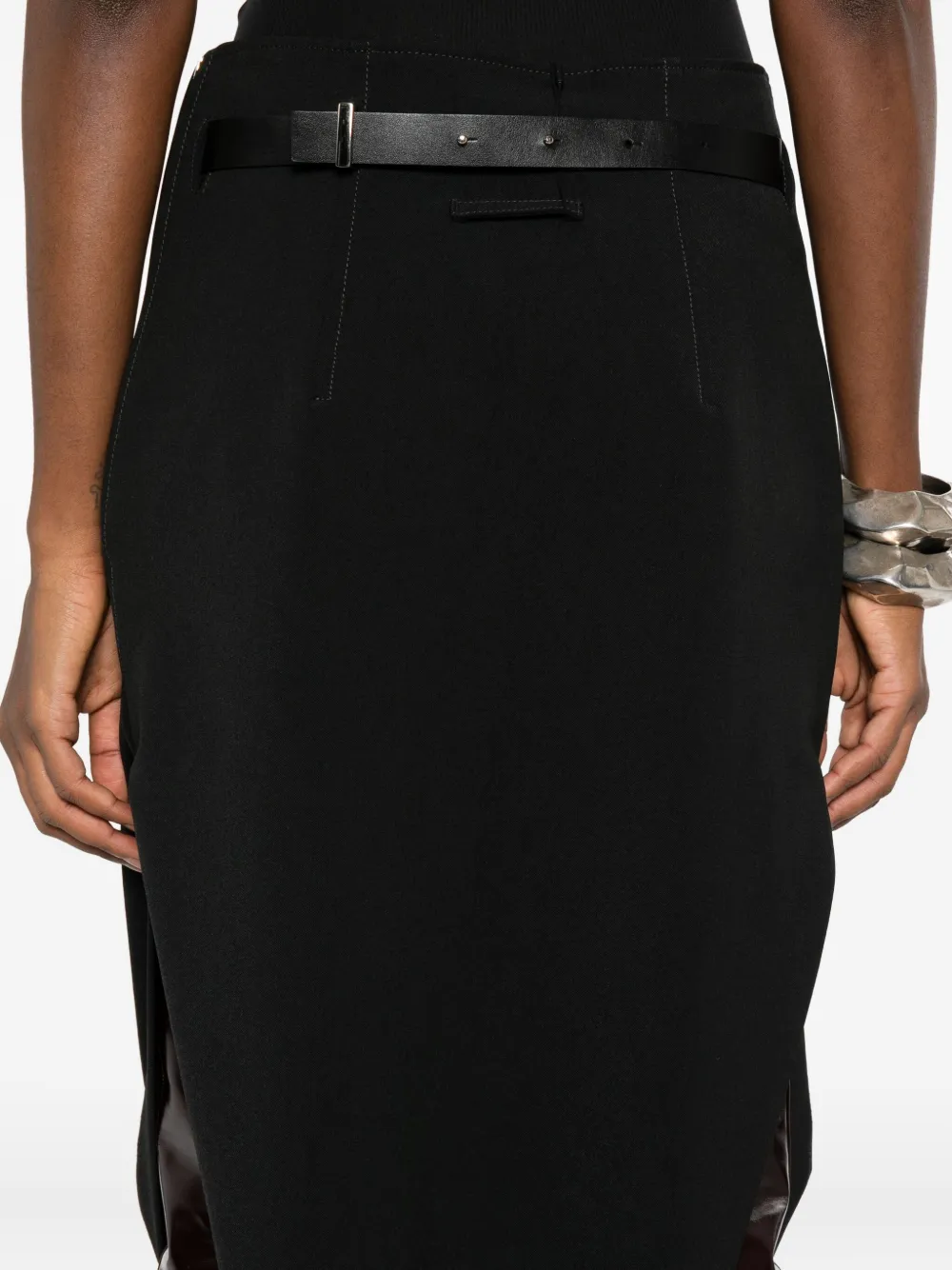 Jean Paul Gaultier Asymmetric Midi Skirt In Black