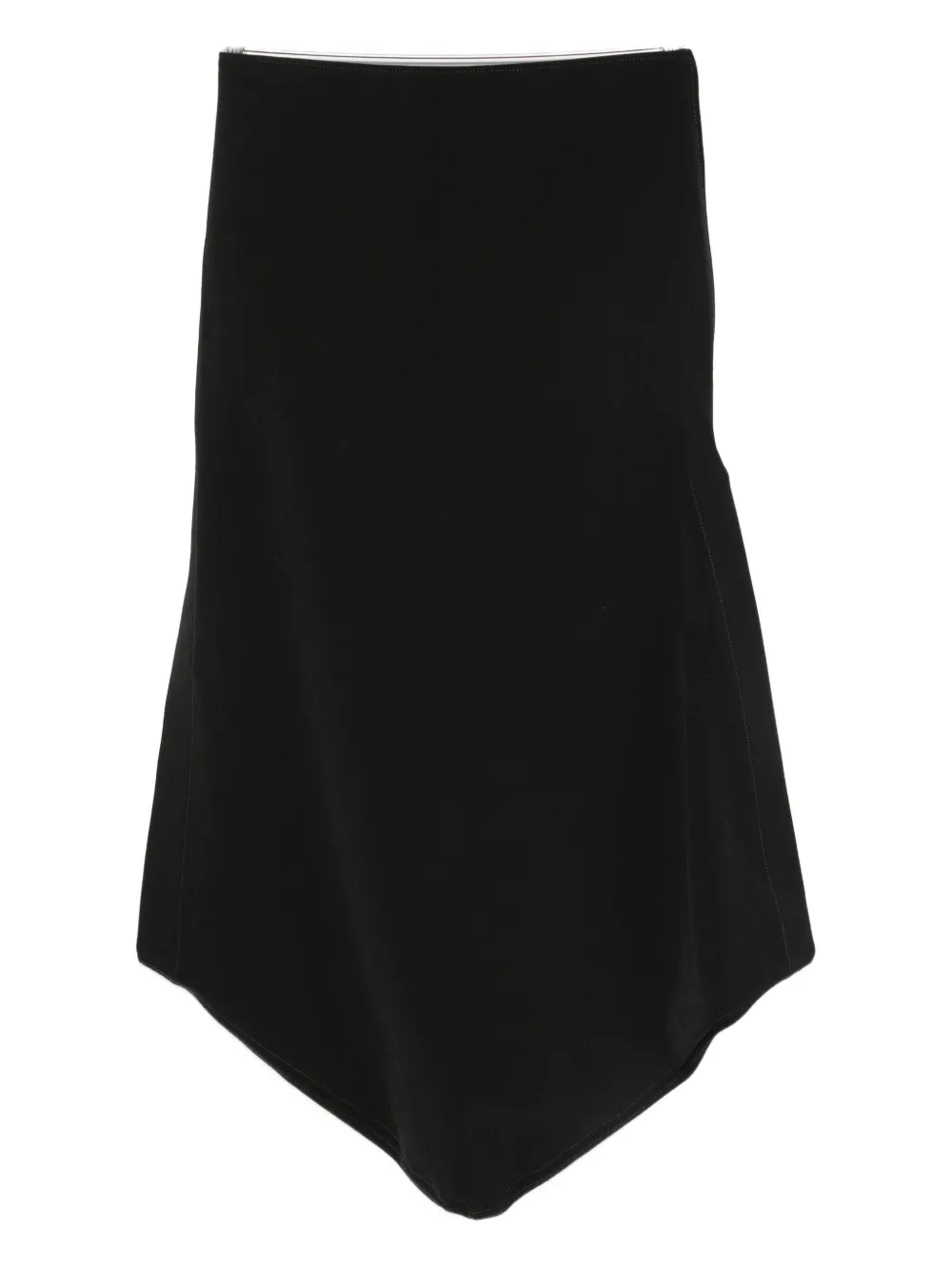 Jean Paul Gaultier Asymmetric Midi Skirt In Black