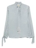 Valentino Garavani heart-print tie-neck blouse - Blue