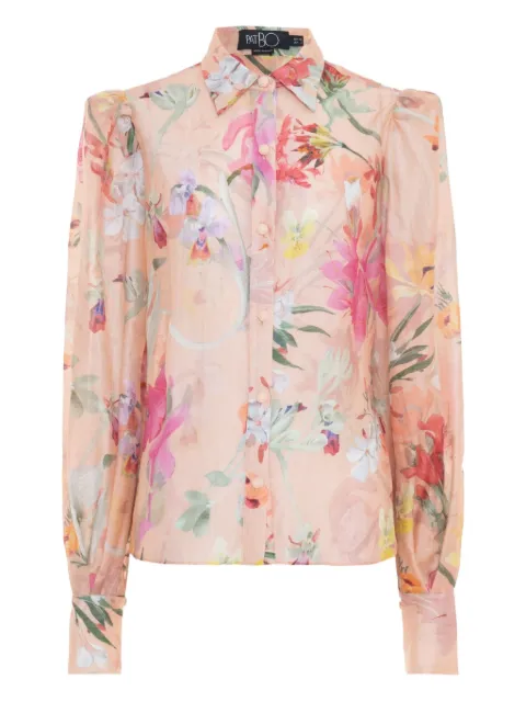 PatBO floral-print puff-sleeve shirt