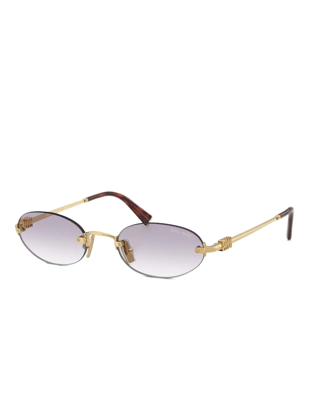 Miu Miu Eyewear Zonnebril met ovalen montuur - Goud