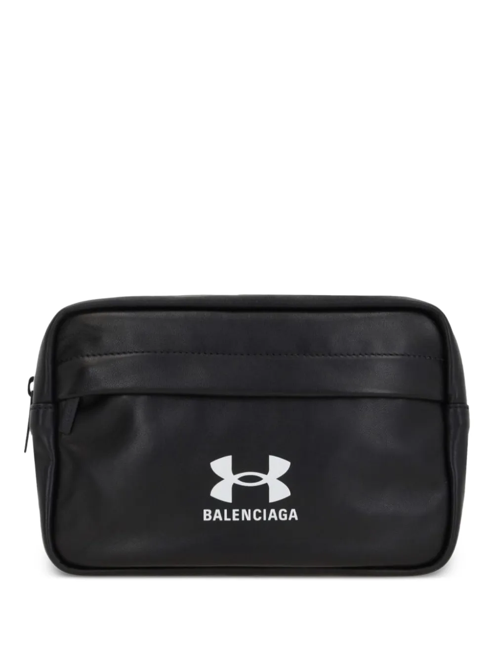 Balenciaga x Under Armour logo-print leather wash bag - ブラック Balenciaga x Under Armour logo-print leather wash bag - ブラック
