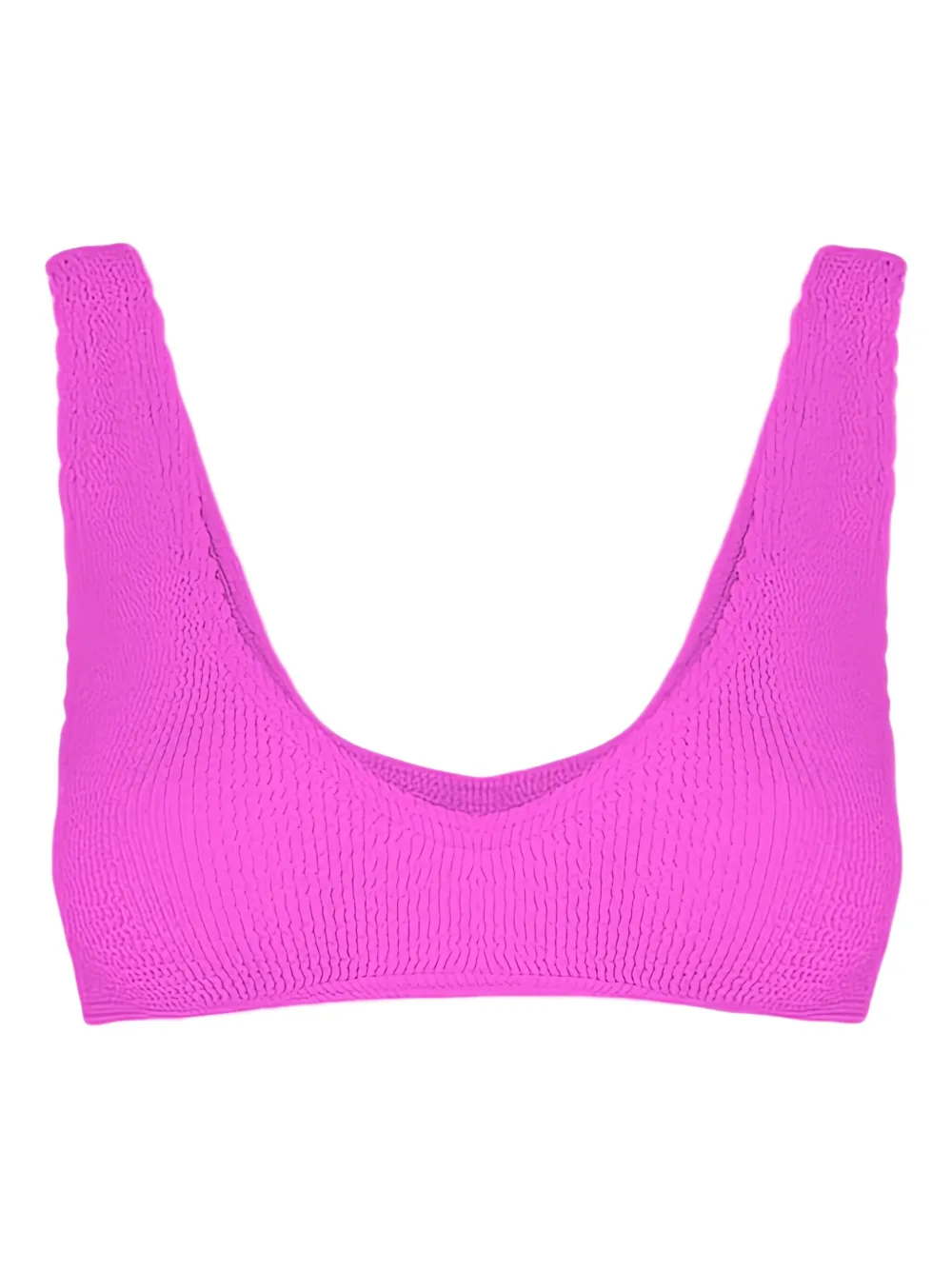 MC2 Saint Barth Pamy textured scoop-neck bikini top | Pink | Image 1