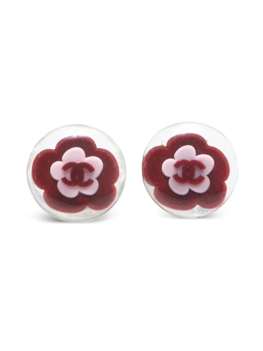 CHANEL Pre-Owned 2004 camellia-motif earrings | Pink | Image 1