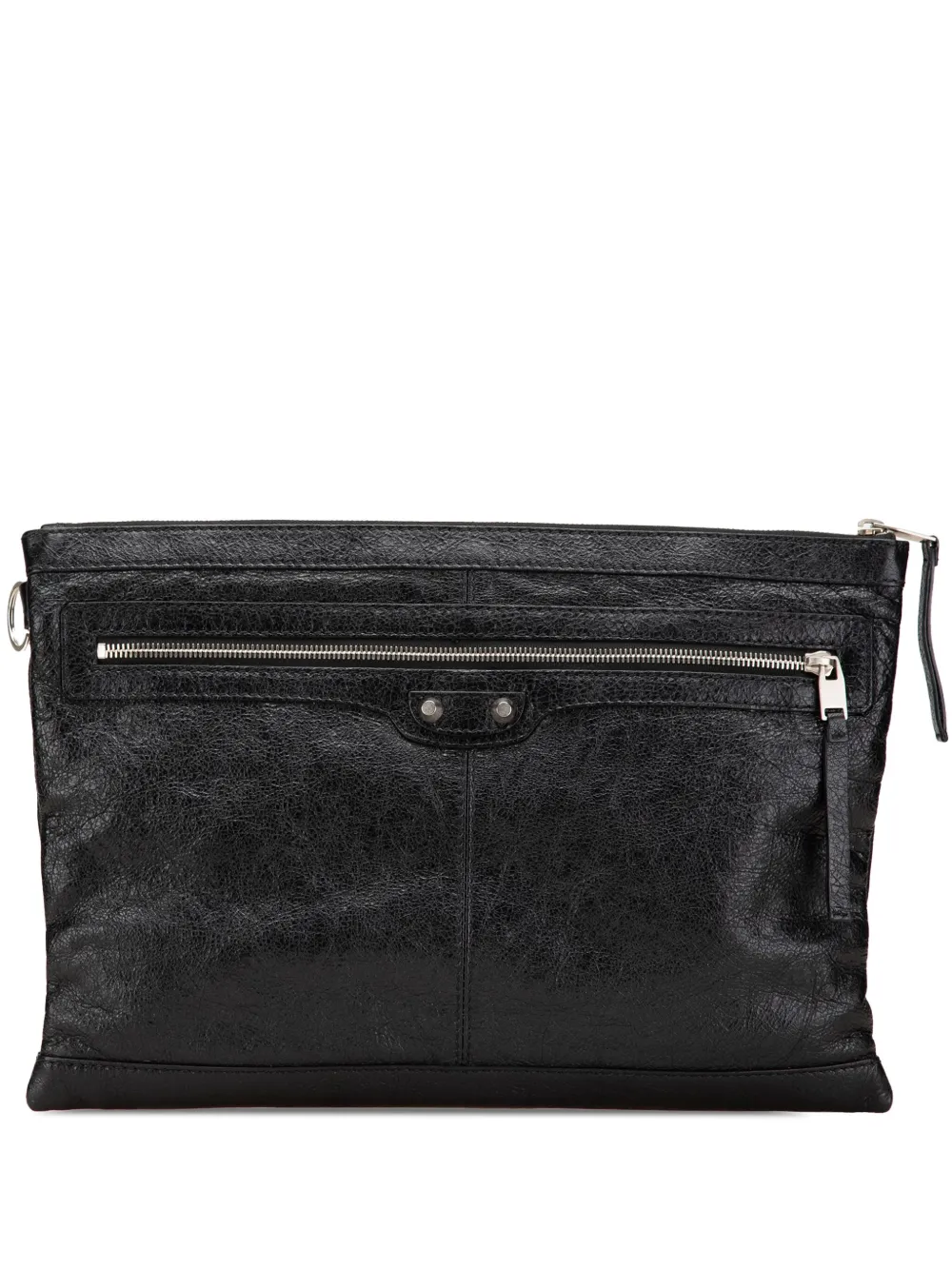 Balenciaga Pre-Owned 2000-2024 Large Lambskin Motocross Classic Clip clutch bag | Black | Image 1