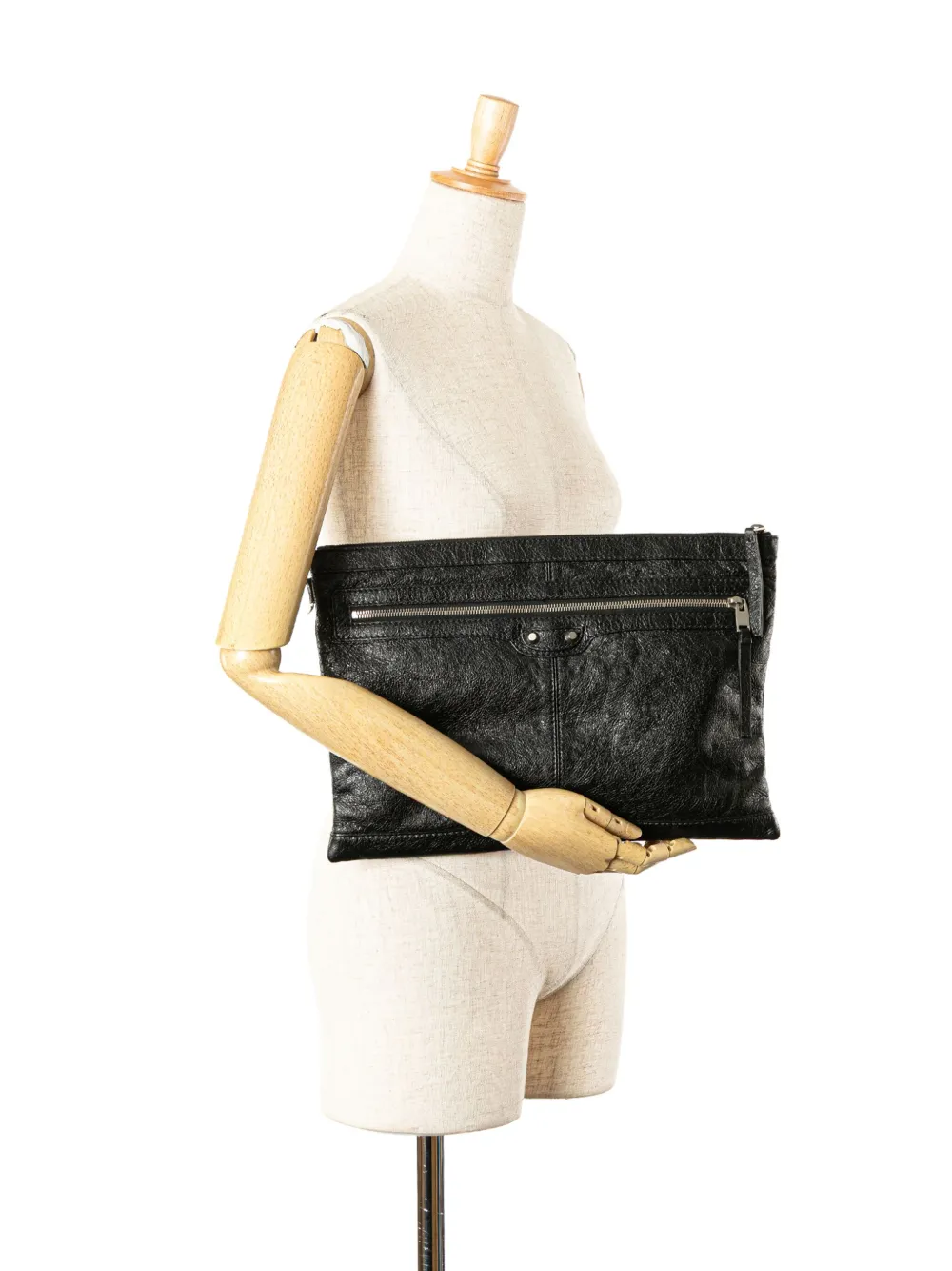Balenciaga Pre-Owned 2000-2024 Large Lambskin Motocross Classic Clip clutch bag | Pre-Owned | Image 2
