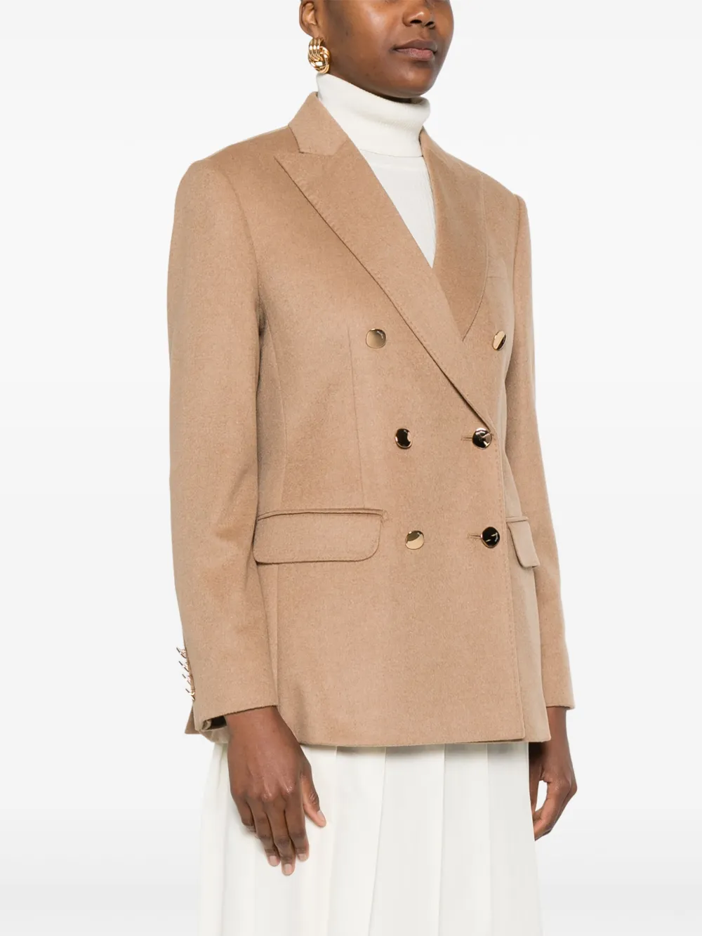 Max Mara Blazer met dubbele rij knopen Beige