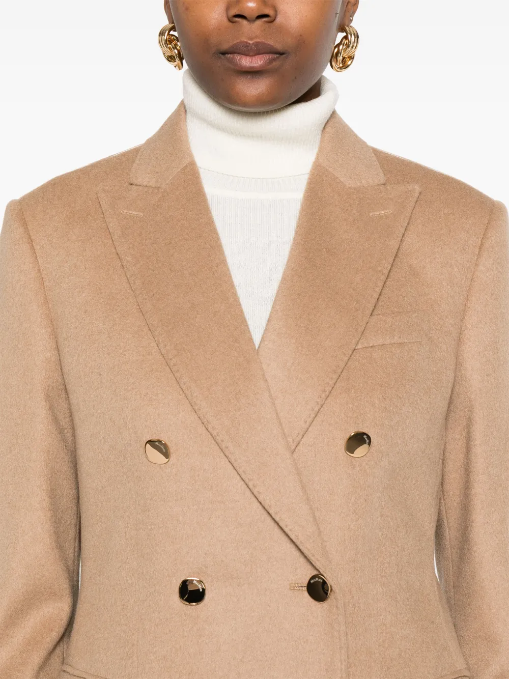 Max Mara Blazer met dubbele rij knopen Beige