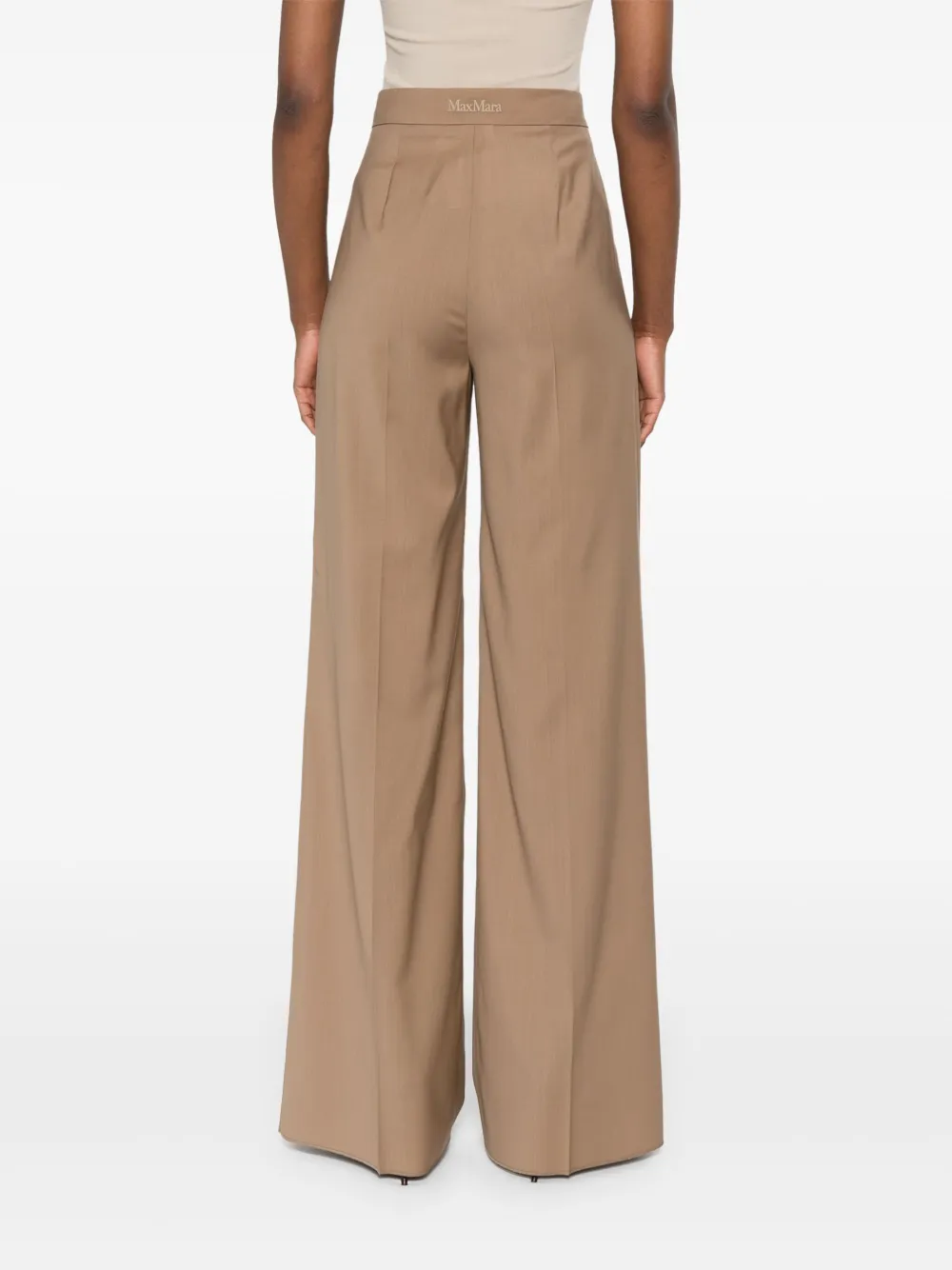 Max Mara High-waist broek van scheerwol Bruin