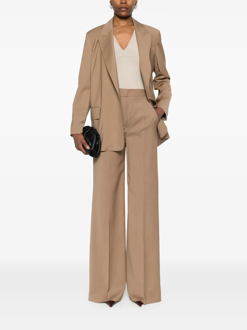 Max Mara virgin wool high-waisted trousers - Bruin