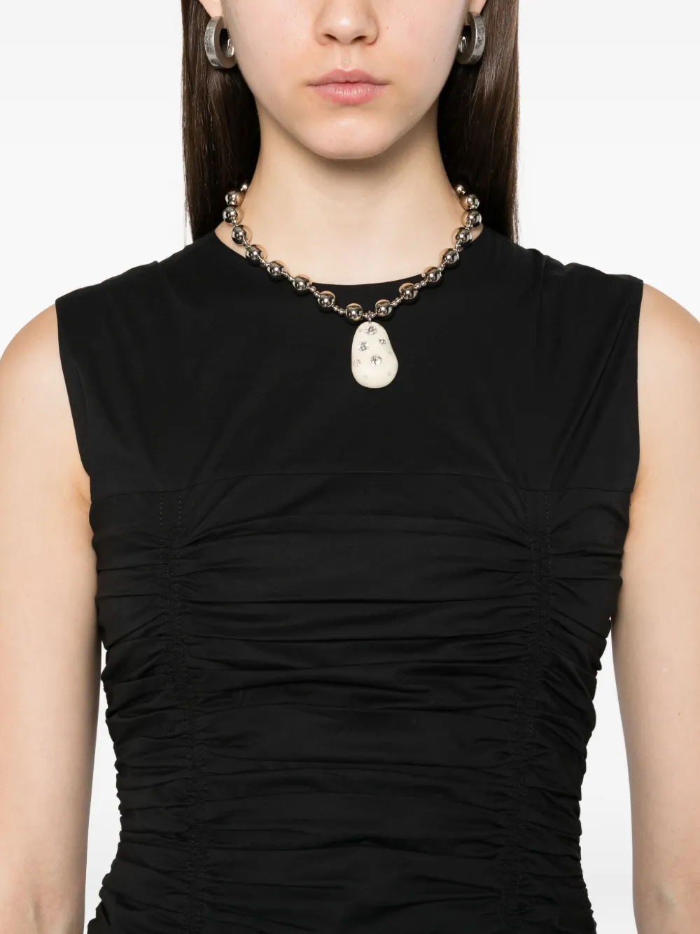 Moschino Jurk met ruches Zwart