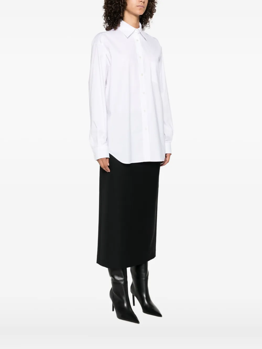 Moschino long-sleeved button-up shirt Wit