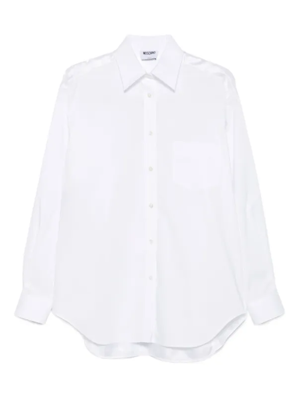 Moschino Long-sleeved Button-up Shirt in White