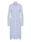 Moschino ruched button-down midi dress - Blue