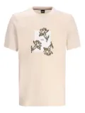 BOSS floral-artwork T-shirt - Neutrals