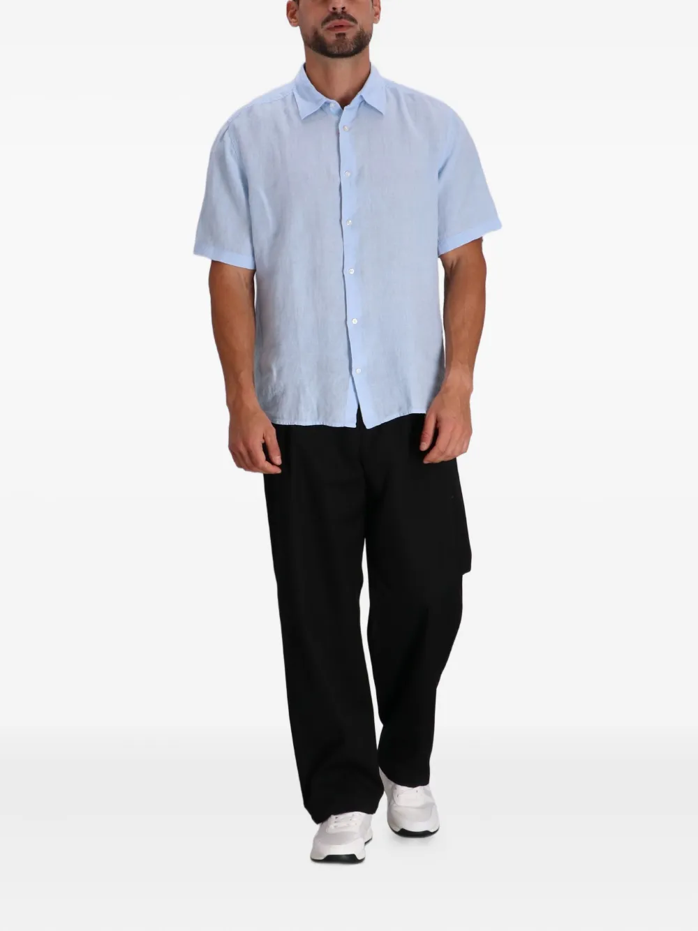 BOSS Linnen overhemd - Blauw
